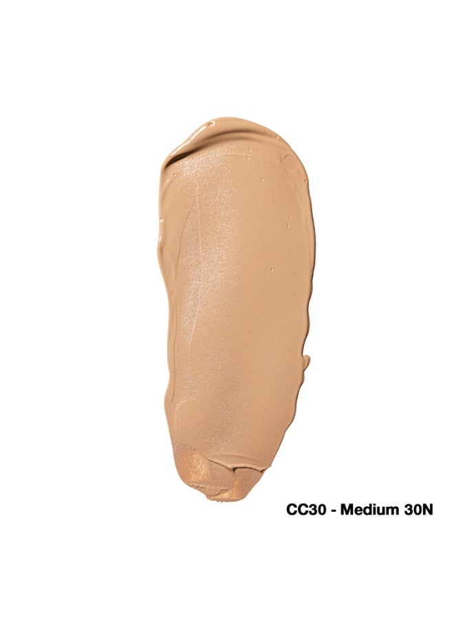 بالاديو كريم CC مصحح اللون بتركيبة تغطية كاملة – خالٍ من الزيوت مع الببتيدات وفيتامين C – لتصحيح الاحمرار وتوحيد لون البشرة – تغطية قابلة للبناء – ميديوم 30N - Image 2