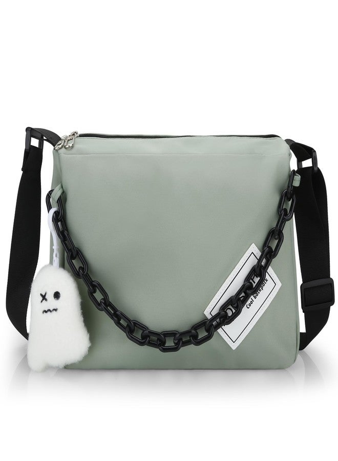 DOB SECHS Crossbody Purse Bag for Women Small Shoulder Hobo Bag Messenger Bag with Kawaii Pins and Pendent (Green - L) - Image 1
