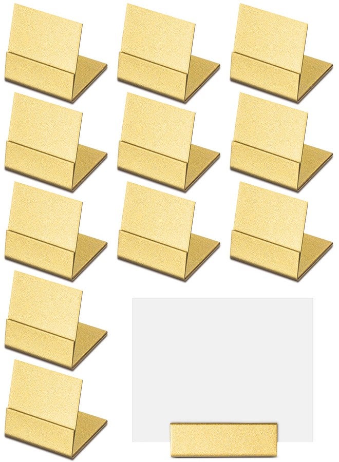 Yaocom 12 Pcs Table Number Holders Metal Place Card Holders Vintage Table Number Stands Small Name Card Display Stand for Wedding Christmas Memo Reception Photo Picture Tags Party Restaurant (Gold) - Image 1