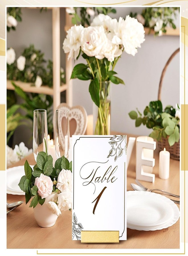 Yaocom 12 Pcs Table Number Holders Metal Place Card Holders Vintage Table Number Stands Small Name Card Display Stand for Wedding Christmas Memo Reception Photo Picture Tags Party Restaurant (Gold) - Image 3