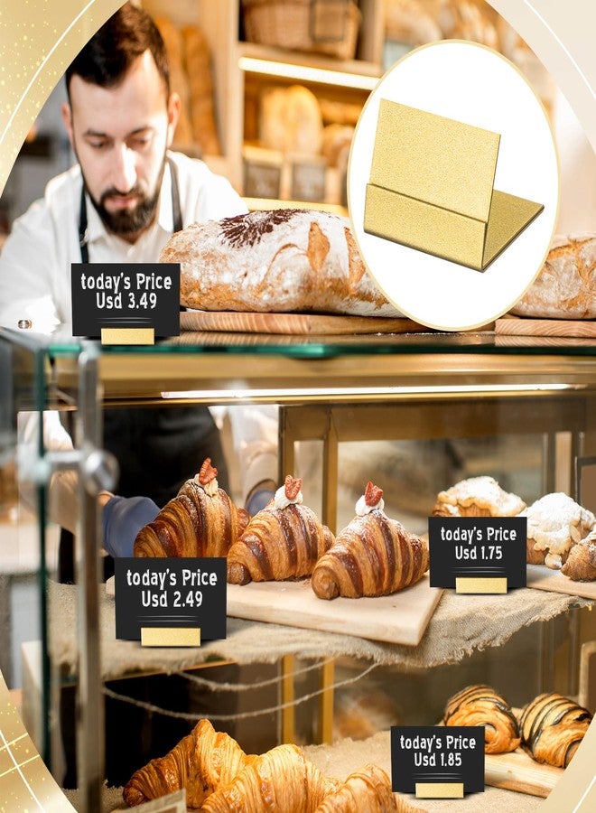 Yaocom 12 Pcs Table Number Holders Metal Place Card Holders Vintage Table Number Stands Small Name Card Display Stand for Wedding Christmas Memo Reception Photo Picture Tags Party Restaurant (Gold) - Image 4