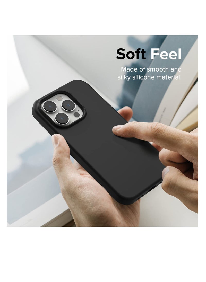 Protect - iPhone 14 Pro Silicon Magsafe case MagSafe Silicone Black Case Support Wireless Charging Premium Quality Silicone Cover for iPhone 14 Pro - Image 1