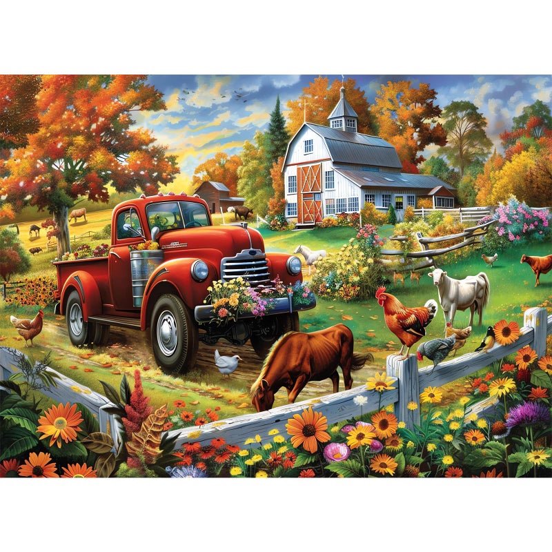 Edsjegn 300 Pieces Jigsaw Puzzle for AdultsCountry Life Puzzle 300 Pieces Highlights the Agricultural Life and Rural Beauty ThickSturdy Pieces Challenging Family Activity Great Gift Idea205 x 15 in - Image 3