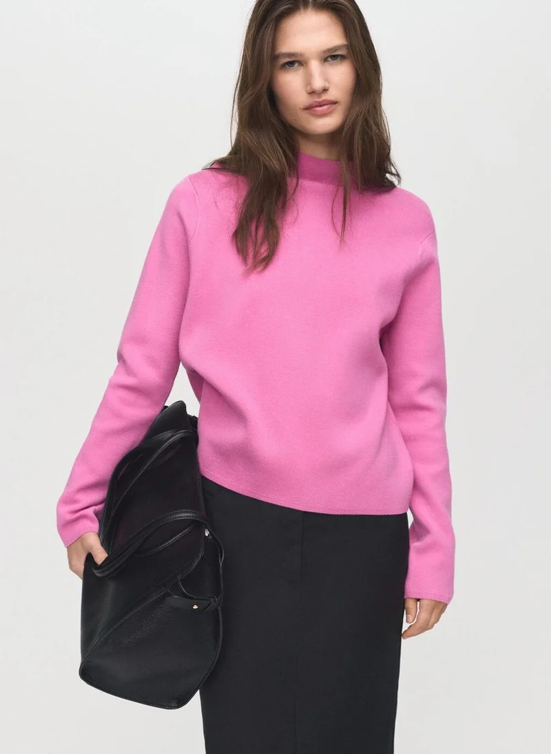 مانجو Knitted sweater with perkins neck