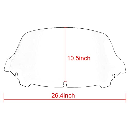 WYNMOTO 10.5" Smoke Wave Windshield Windscreen Wind Splitter Compatible for 2014-2024 Harley Davidson Touring Street Glide Electra Glide 2014 2015 2016 2017 2018 2019 2020 2021 2022 2023 - Image 5