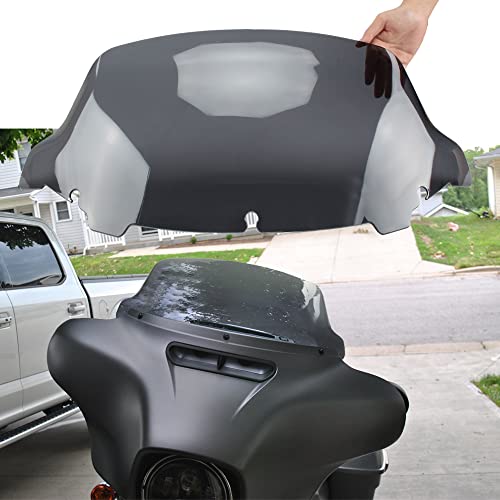 WYNMOTO 10.5" Smoke Wave Windshield Windscreen Wind Splitter Compatible for 2014-2024 Harley Davidson Touring Street Glide Electra Glide 2014 2015 2016 2017 2018 2019 2020 2021 2022 2023 - Image 2