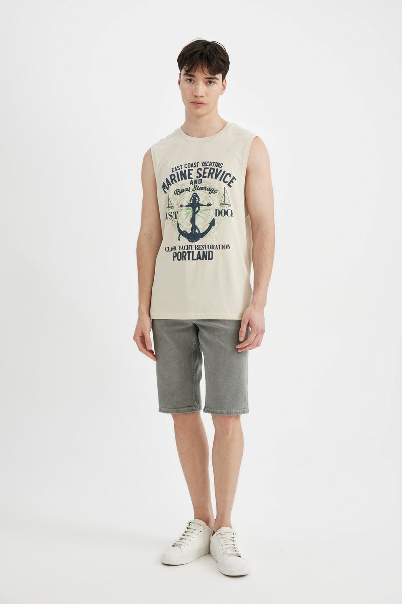Man Regular Fit Printed Crew Neck T-Shirt