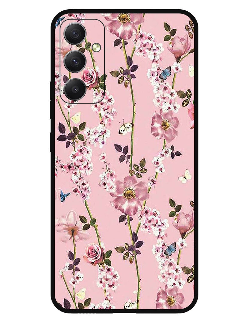 Theodor غطاء واقي مضاد للخدش ومقاوم للصدمات لهاتف سامسونج جالاكسي A05s مزين بزهور صغيرة باللون الوردي - Image 1