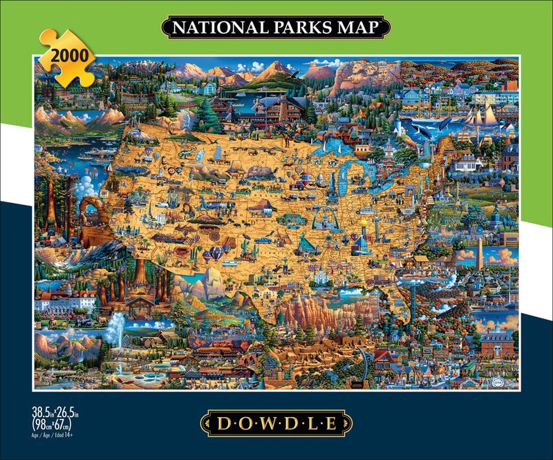 Buffalo Games - Dowdle - National Parks Map - 2000 Piece Jigsaw Puzzle for Adults Challenging Puzzle Perfect for Game Nights - Finished Size is 38.50 x 26.50 - Image 2