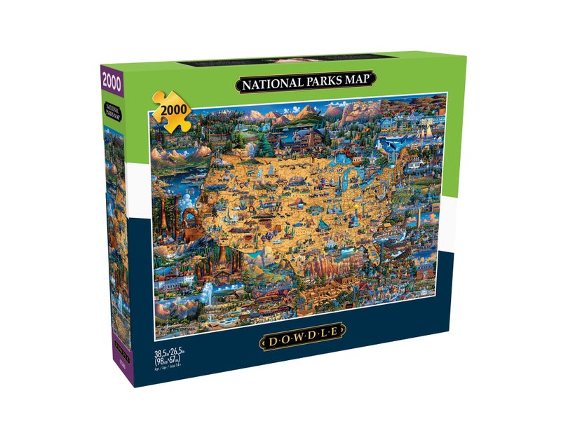 Buffalo Games - Dowdle - National Parks Map - 2000 Piece Jigsaw Puzzle for Adults Challenging Puzzle Perfect for Game Nights - Finished Size is 38.50 x 26.50 - Image 3
