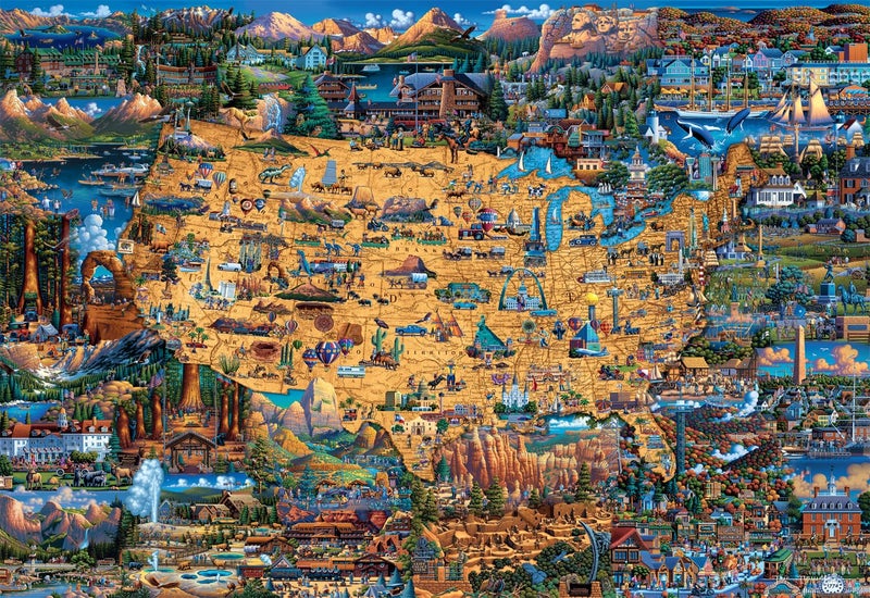 Buffalo Games - Dowdle - National Parks Map - 2000 Piece Jigsaw Puzzle for Adults Challenging Puzzle Perfect for Game Nights - Finished Size is 38.50 x 26.50 - Image 1