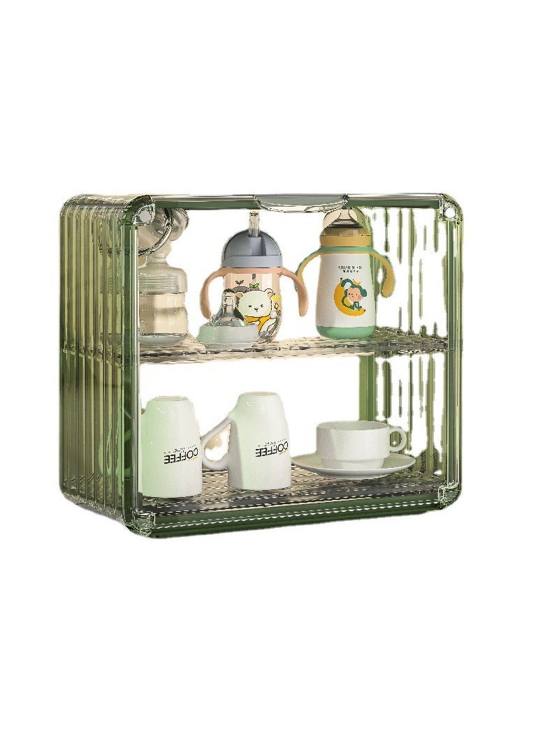 ORiTi Make up Storage Organizer for Vanity,Large Capacity Skincare Organizers with Drawers and Makeup brush holders,Cosmetics Display Cases for Countertop,Dresser,Bathroom,Perfect Gifts for Women - Greem - Image 2