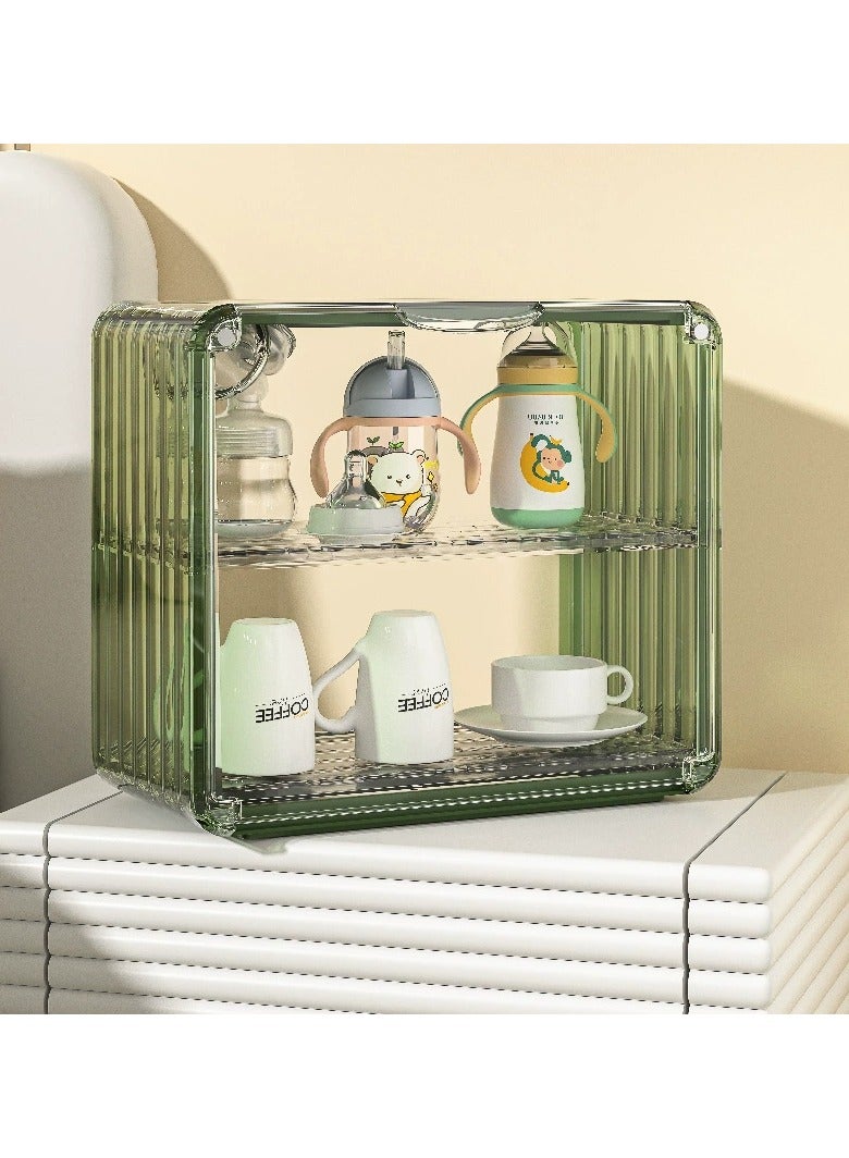 ORiTi Make up Storage Organizer for Vanity,Large Capacity Skincare Organizers with Drawers and Makeup brush holders,Cosmetics Display Cases for Countertop,Dresser,Bathroom,Perfect Gifts for Women - Greem - Image 4