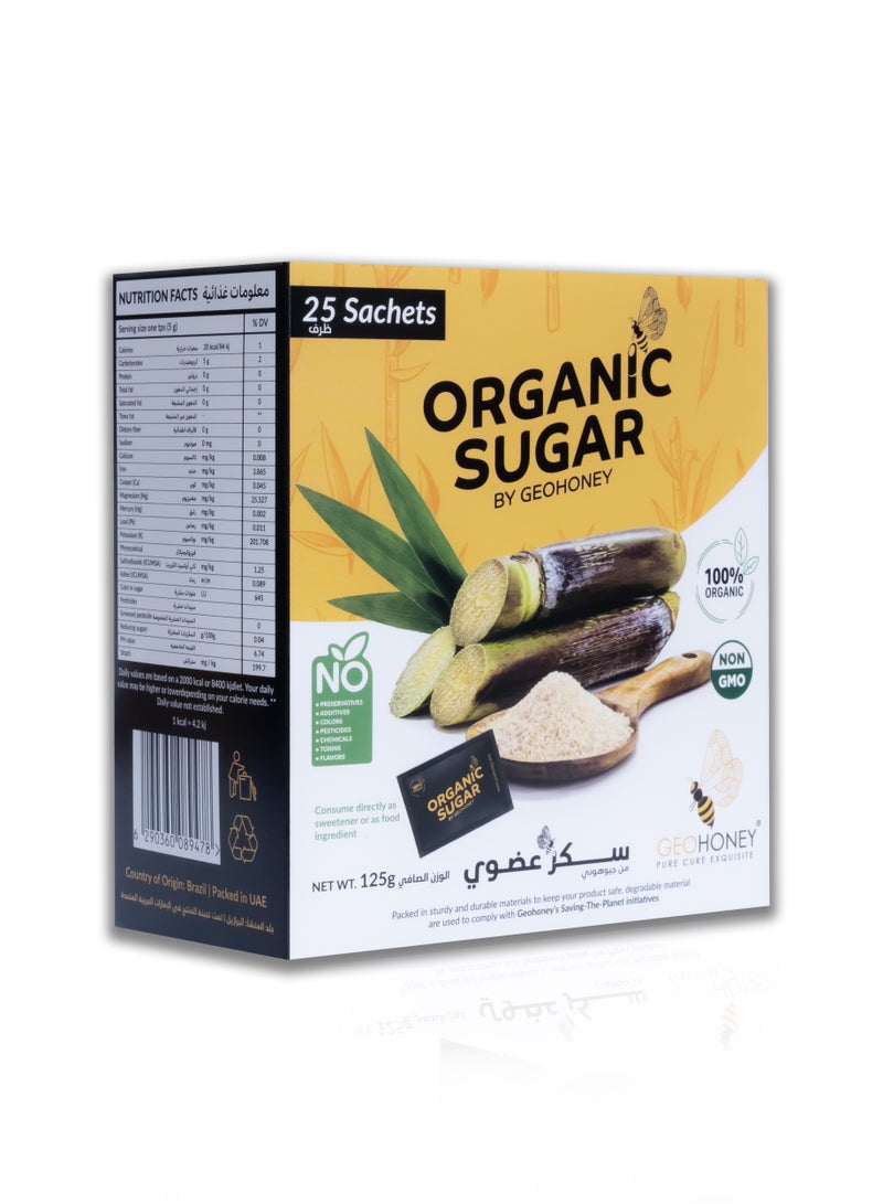 GEOHONEY Organic Sugar By Geohoney - 125 G (25 Sachets) - Image 1