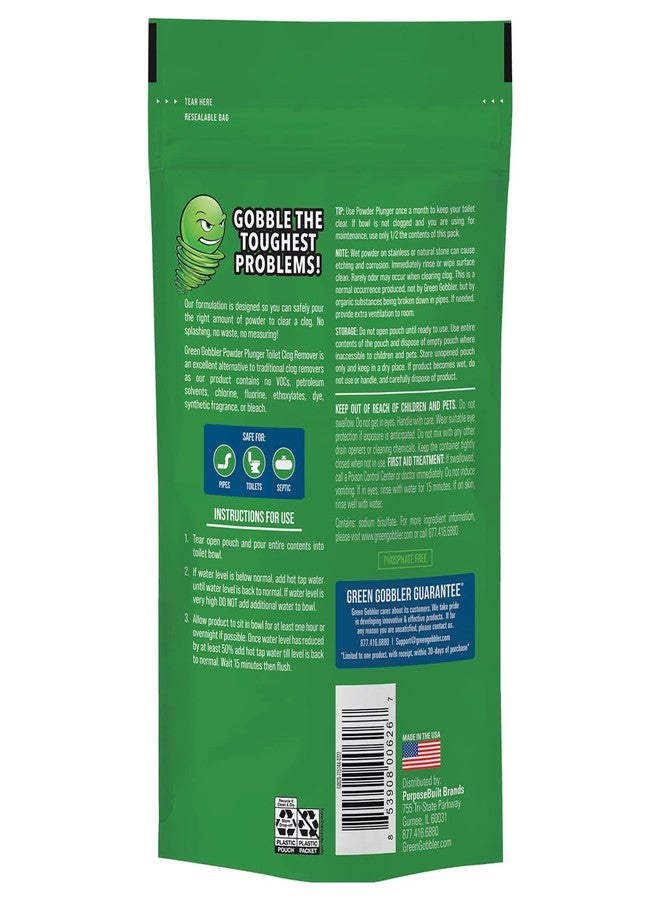 Green Gobbler POWDER PLUNGER Toilet Bowl Clog Remover - 2 Pack Net WT 16.5 oz - Image 2