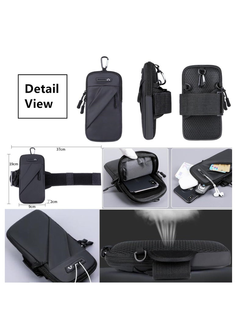 SOLARAE New Arm Band for Phone for Running, Cell Phone Pouch with Adjustable Elastic Band, Waterproof Armband Cell Phone Holder for Running, Walking, Hiking, Biking (gray) - Image 3