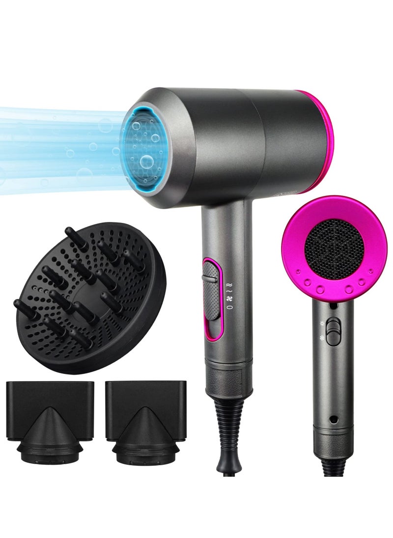 Y&D Professional Hair Dryer, 2000W Powerful Ionic Hairdryer with Diffuser Blow Dryer 2 Speeds, 3 Heating and Cool Button for Women Man Home Travel Salon Curly Straight  - Image 1