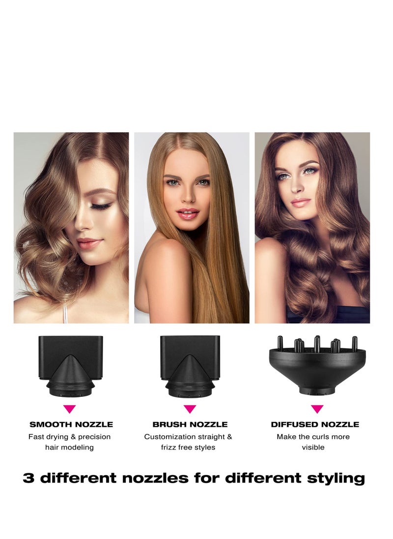 Y&D Professional Hair Dryer, 2000W Powerful Ionic Hairdryer with Diffuser Blow Dryer 2 Speeds, 3 Heating and Cool Button for Women Man Home Travel Salon Curly Straight  - Image 4