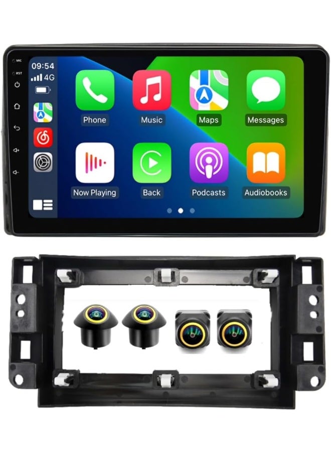 Vierex Car Stereo for Chevrolet Chevy Silverado Suburban Tahoe GMC Sierra Yukon, 10" Touch Screen Build-in GPS Wireless CarPlay Android Auto, Backup Camera/DSP Fast Interface (4+32GB 360D Cameras) - Image 1