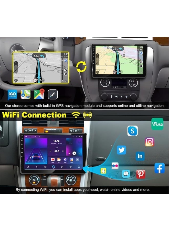 Vierex Car Stereo for Chevrolet Chevy Silverado Suburban Tahoe GMC Sierra Yukon, 10" Touch Screen Build-in GPS Wireless CarPlay Android Auto, Backup Camera/DSP Fast Interface (4+32GB 360D Cameras) - Image 5