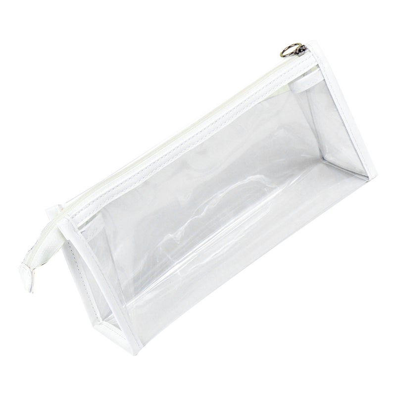 Clear Pencil Case: White Triangular Waterproof Pvc Material - Large Capacity Transparent Pencil Pouch for School Students, Travel, Home Organization - Image 3