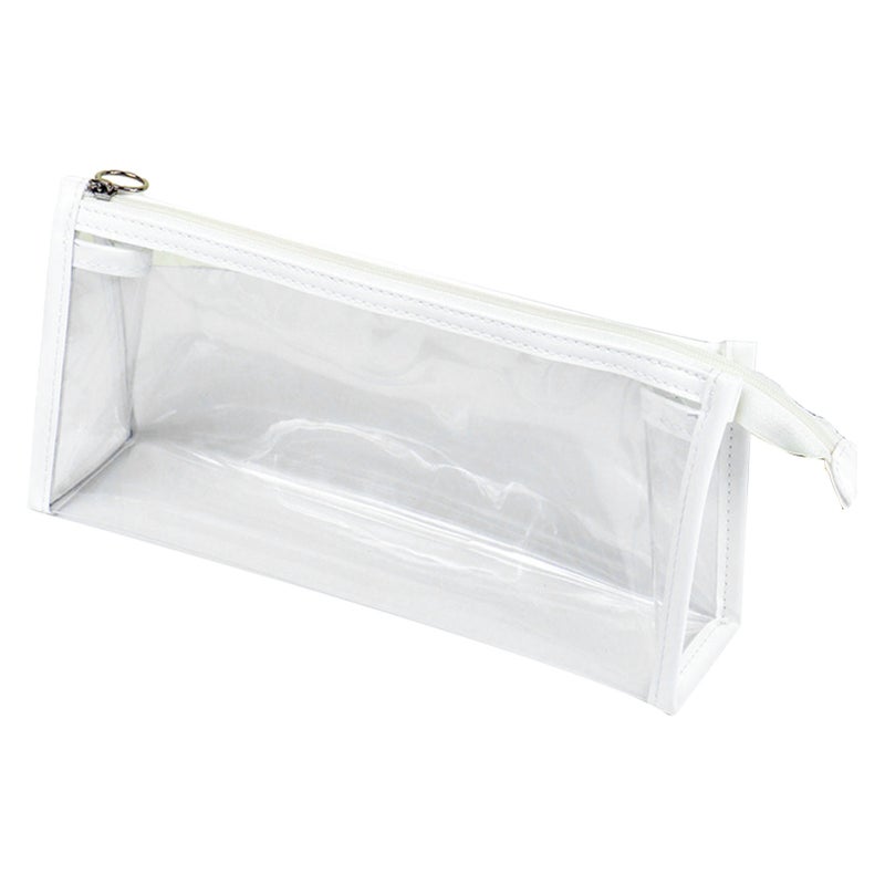 Clear Pencil Case: White Triangular Waterproof Pvc Material - Large Capacity Transparent Pencil Pouch for School Students, Travel, Home Organization - Image 2