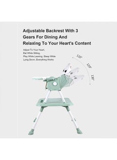 Beauenty Baby High Chair dining chair multifunctional foldable dining table and chairs removable student backrest desk study chair 52 x 26 x 59cm(green)  - Image 2