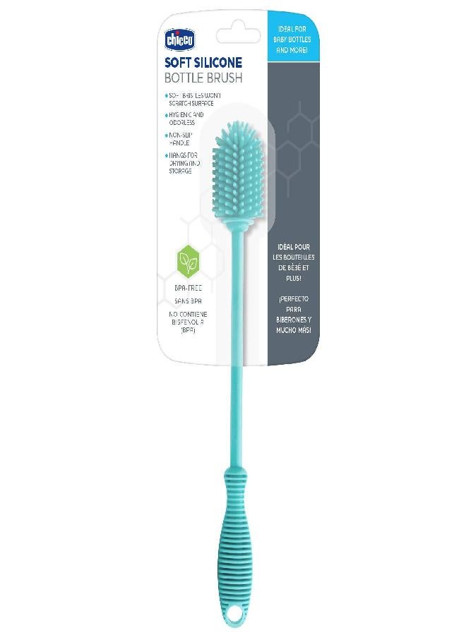 Chicco Chicco Silicone Bottle Brush 9.5" Long, BPA-Free, Comfort Grip Handle, Dishwasher & Sterilizer Safe - Teal - Image 2