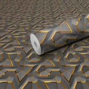 Jig-Tik Contact Paper Waterproof PVC Wallpapers Roll Embossed Europe Style Nordic 3D Sculpture Flower Wall Covering Modern Wall Décor(45 * 300) (1, White Black) (1, Grey) - Image 1
