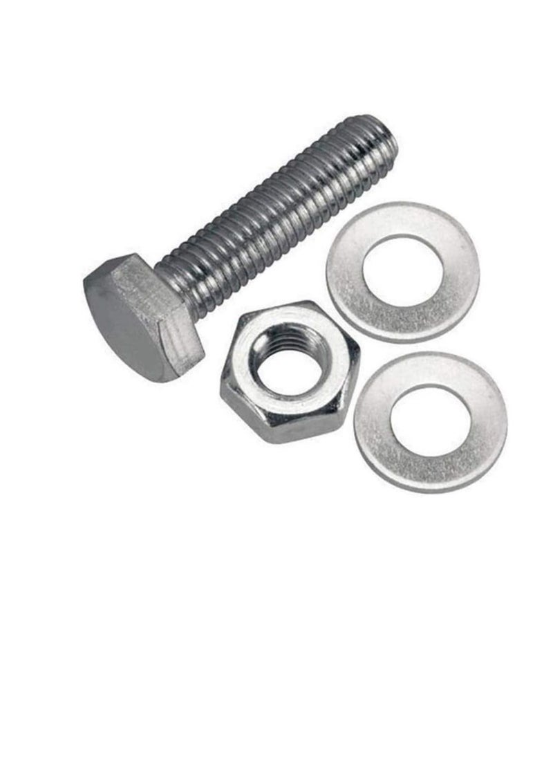 Generic 12 pcs Hex Head Screw Bolts Nuts & Washers Fully Thread GI Plain Finish Bolt Set. (12, 40MM)  - Image 3