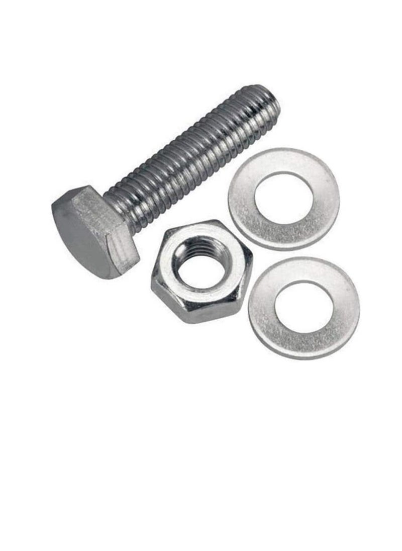 Generic 12 pcs Hex Head Screw Bolts Nuts & Washers Fully Thread GI Plain Finish Bolt Set. (12, 40MM)  - Image 1
