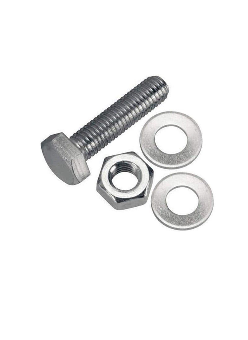 Generic 12 pcs Hex Head Screw Bolts Nuts & Washers Fully Thread GI Plain Finish Bolt Set. (12, 40MM)  - Image 2