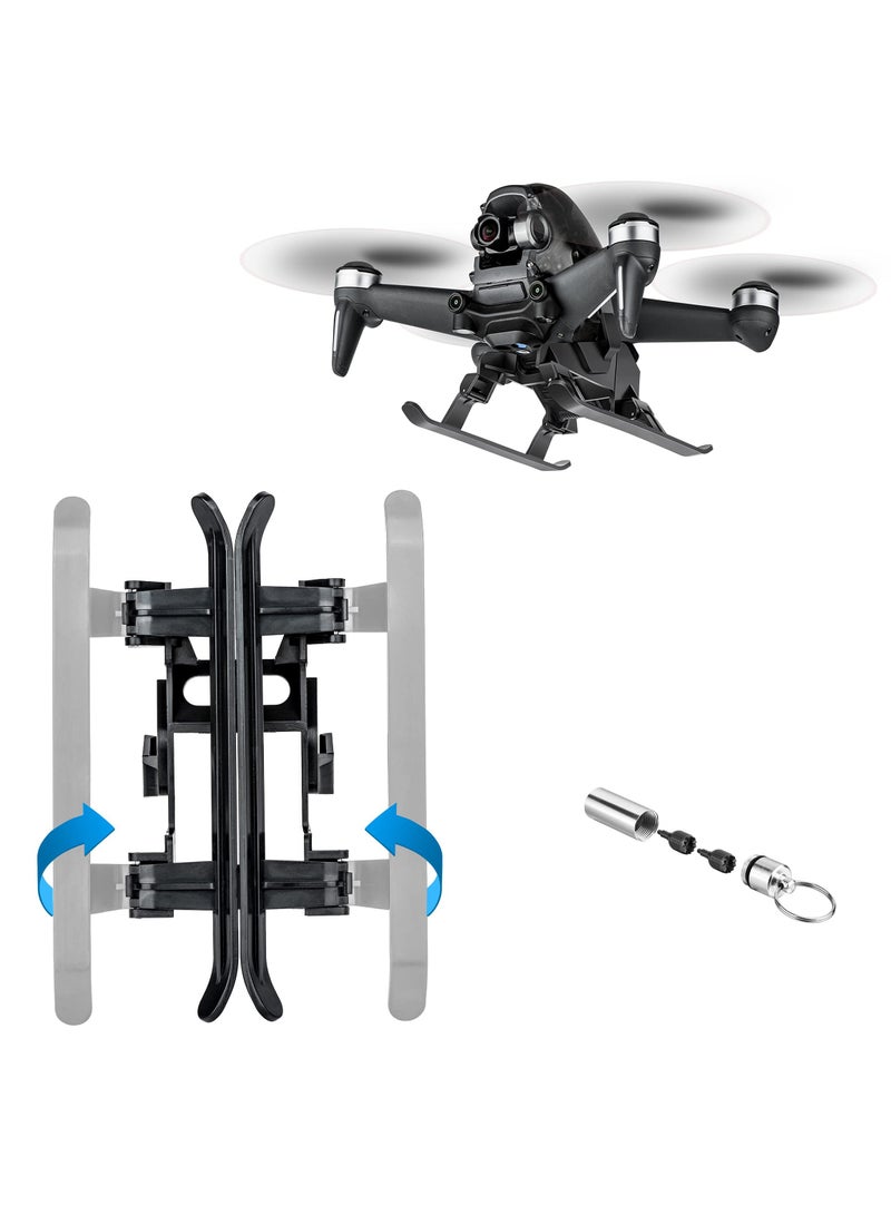 SOLARAE ساق العجلات لطائرة DJI FPV، ملحق قابل للطي بارتفاع ممتد مع صندوق تخزين عصي التحكم، لطائرة DJI FPV درون كومبو لتمديد أرجل الهبوط - Image 1