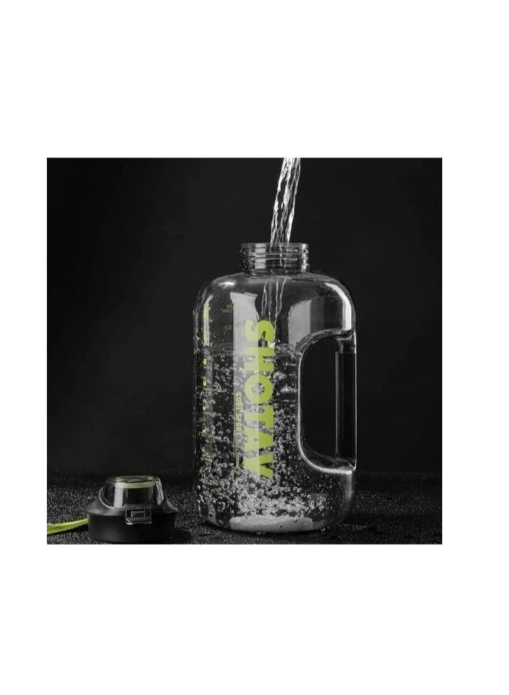 1500 mL / 1.5 Liter Healthy Plastic Sports - Flask Water Bottle with Time Markers, Reusable and Leakproof, Perfect for Men and Women Gym Football Outdoor Activities School Fitness Workout Milk Juice Clear Water Bottle Healthy Multipurpose Gym School - Leakproof Water Bottle - Clear Water Bottle with Time Markers - Water, Juice, Milk Bottle for Kids and School - Image 2