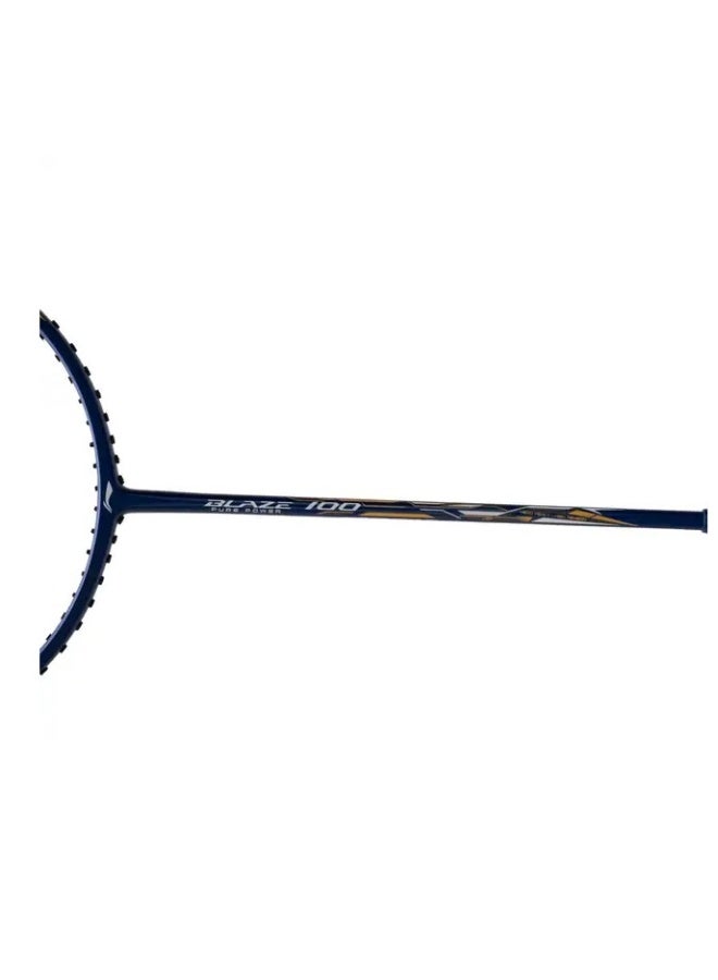 Li-Ning Blaze 100 84GCarbon Fibre Badmiton Racket strung Badminton Racket with Free Full Cover (Navy/White/Gold) - Image 4