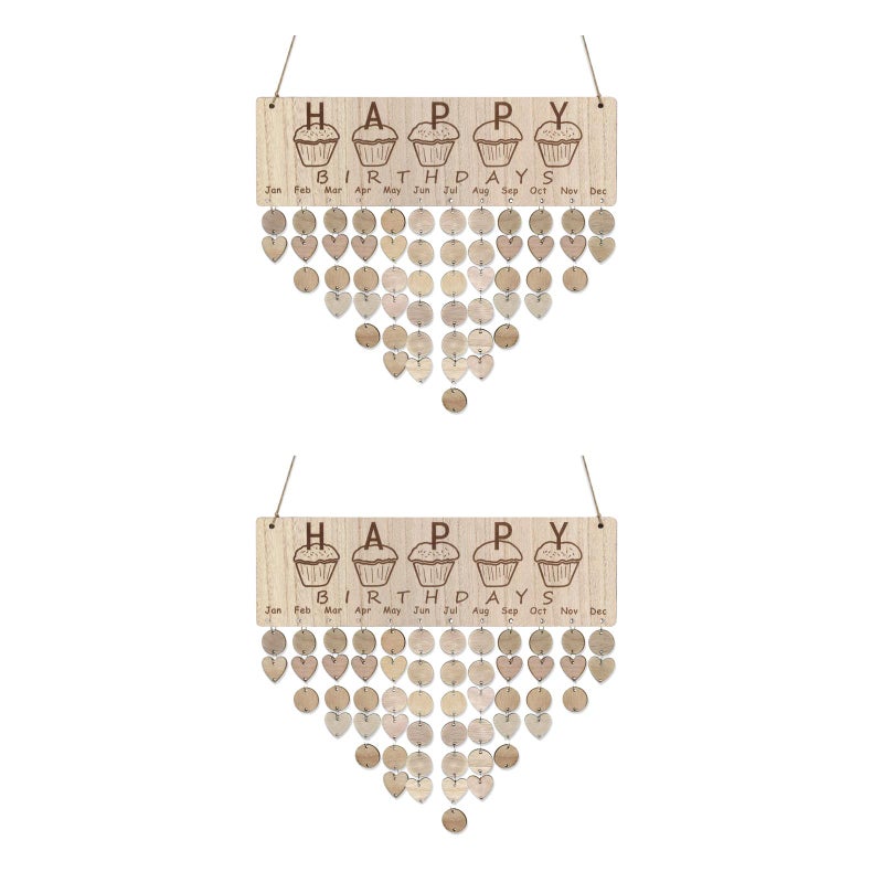 2pcs Nordic Style Reminder Calendar DIY Calendar Birthday Anniversary Reminder Hanging Decorcation - Image 1