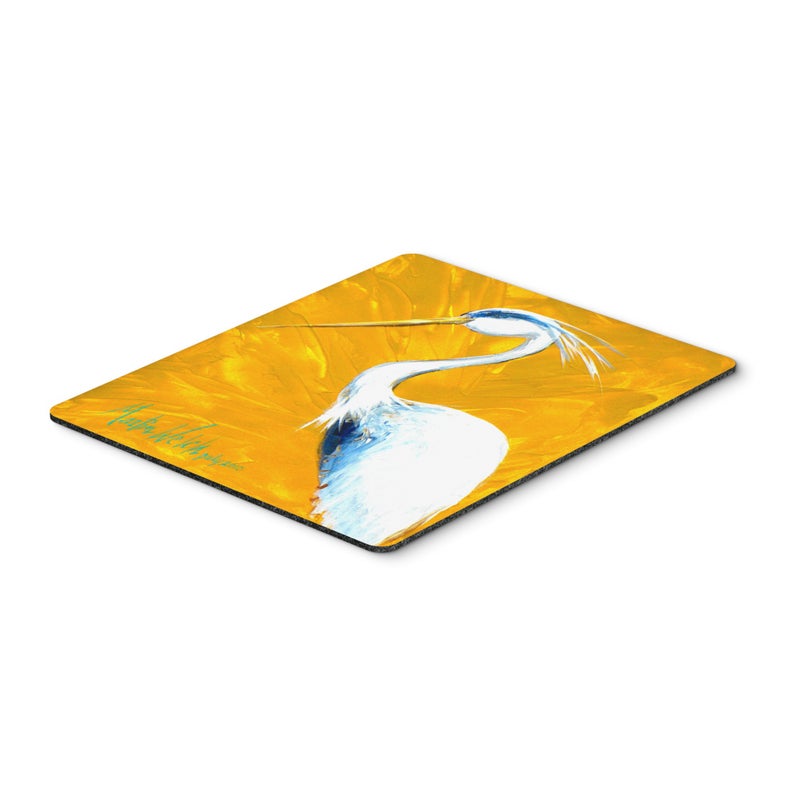 Caroline's Treasures Col Mustard the Egret Mouse Pad/Hot Pad/Trivet (MW1193MP)