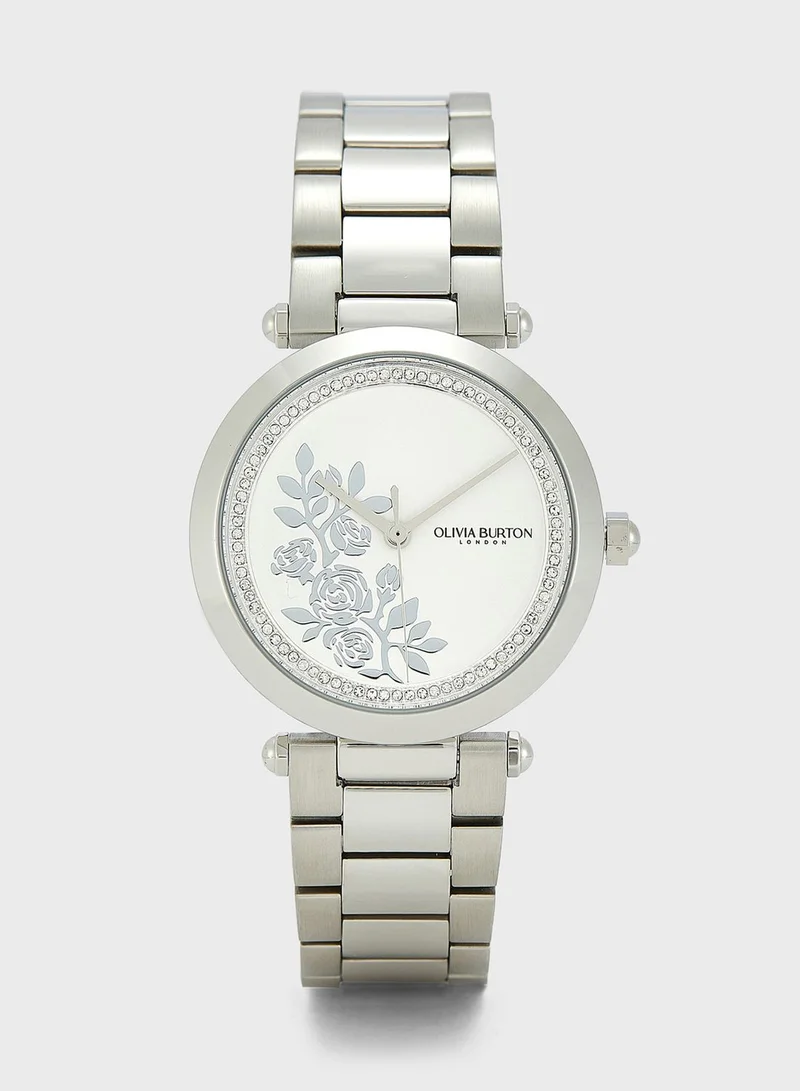 OLIVIA BURTON Ob Signature T-Bar Florals Analog Watch