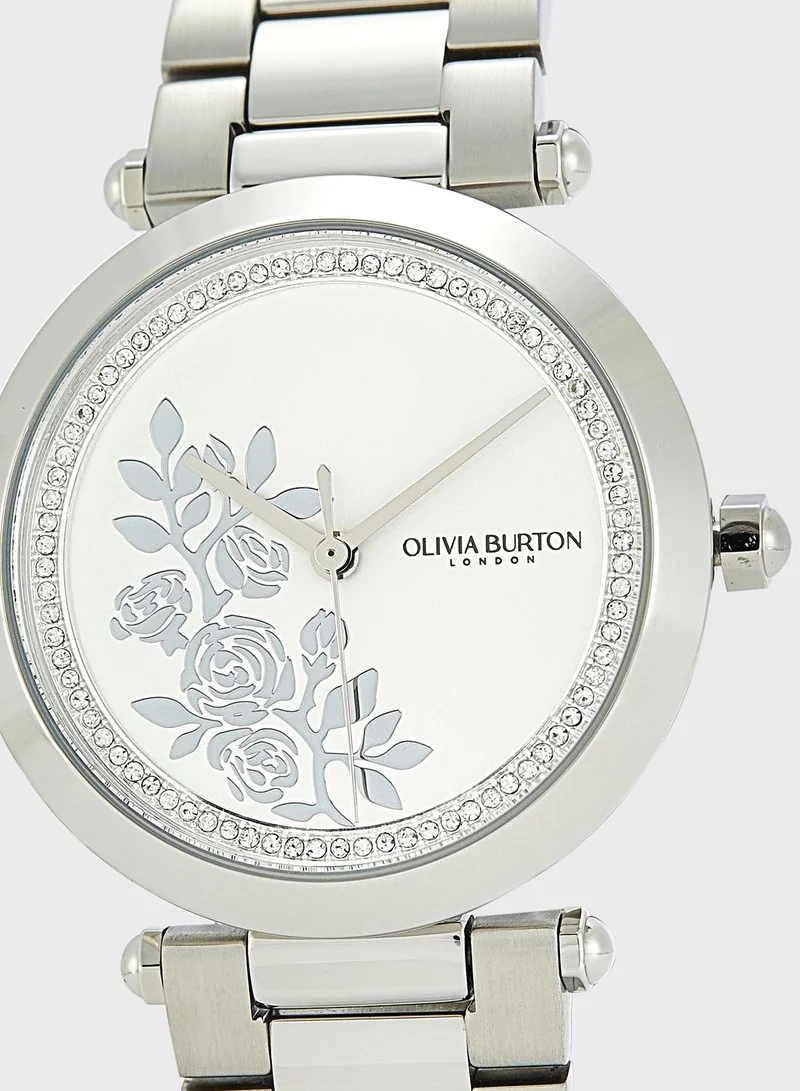 OLIVIA BURTON Ob Signature T-Bar Florals Analog Watch