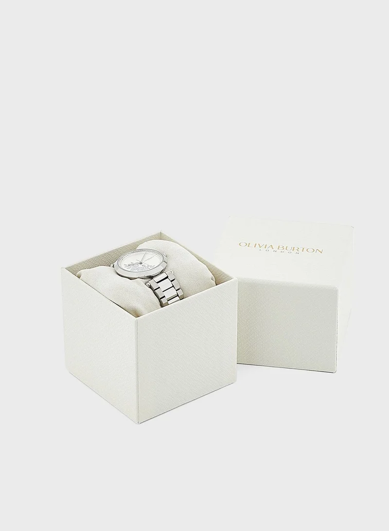 OLIVIA BURTON Ob Signature T-Bar Florals Analog Watch
