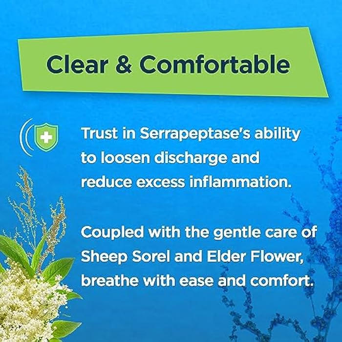 AMVILAB Natural Sinus Support – Serrapeptase, Elder Flower & Sheep Sorrel – Sinus Drainage, Nasal & Allergy Health, Seasonal & Immune Support – Non-Drowsy – Gluten Free – 60 Capsules - Image 5