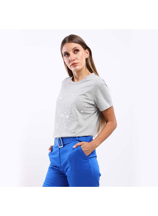 Esla ESLA Japonais Printed Top Gray  - Image 2