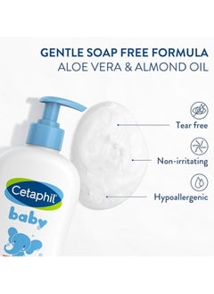 Cetaphil Cetaphil Baby Wash & Shampoo, 13.5oz Pack of 2, Hypoallergenic, Soap Free  - Image 2