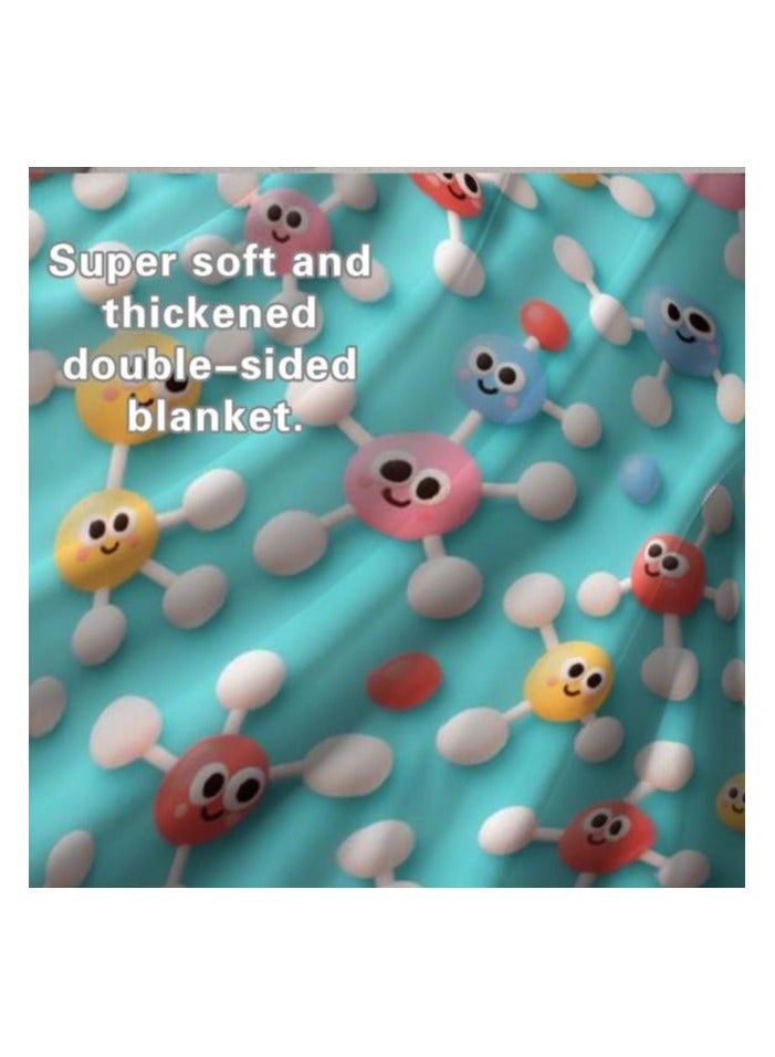 عام بطانية رقيقة من الفانيلا الكرتونية للأطفال أو الطلاب (دافئة ومريحة ومناسبة للنوم والألعاب) 100 سم * 150 سم - Image 1