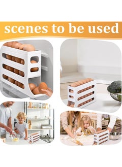 Relex Egg Holder for Fridge, Egg Tray Organizer, Auto Rolling Fridge Egg Organizer, Space-Saving Egg Dispenser, Large Capacity Egg Holder Dispenser for Refrigerator, White  - Image 4