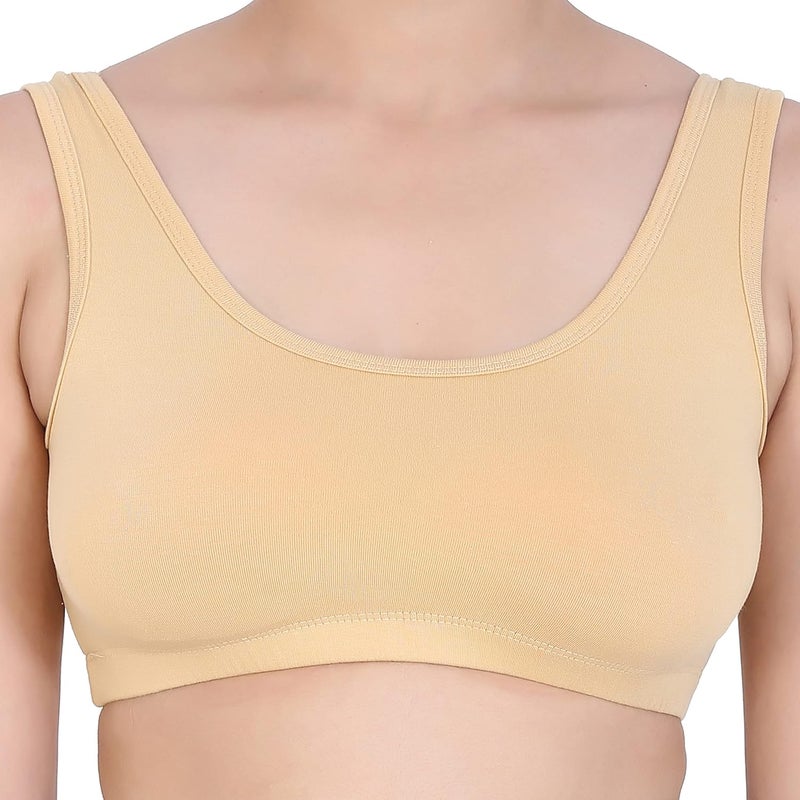 Mysha Sports Bra for Women & Girls - Cotton Non-Padded Full Coverage Wire Free T-Shirt Gym Workout Bra - Image 5