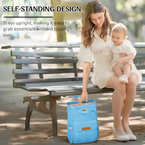 StarAndDaisy Diaper Bag for Baby/bags for mothers carry/Women carry Maternity Bag with Bottle Holder, Multi Compartments with Pockets, Waterproof, Travel Friendly, Lightweight (Joy Blue) - Image 4