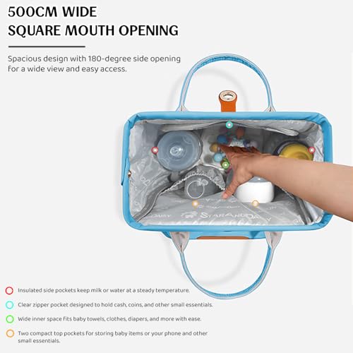 StarAndDaisy Diaper Bag for Baby/bags for mothers carry/Women carry Maternity Bag with Bottle Holder, Multi Compartments with Pockets, Waterproof, Travel Friendly, Lightweight (Joy Blue) - Image 3