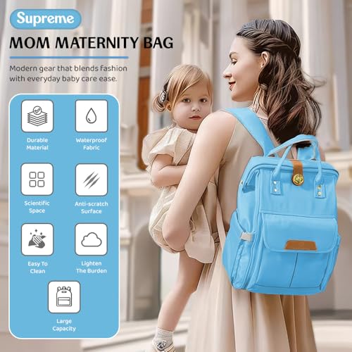 StarAndDaisy Diaper Bag for Baby/bags for mothers carry/Women carry Maternity Bag with Bottle Holder, Multi Compartments with Pockets, Waterproof, Travel Friendly, Lightweight (Joy Blue) - Image 2