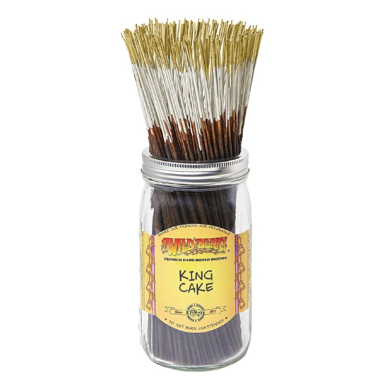 Wild Berry Incense Sticks - King Cake - Delectable Cinnamon Sugar Scent with Vanilla - Hand Dipped in The USA (100 Count) - Image 1